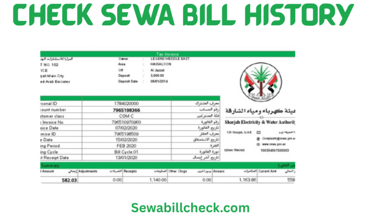 Check SEWA Bill History
